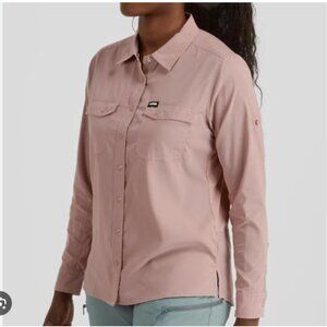 NRS Women's Long Sleeve Guide Shirt Lightweight Snaps -‎ Dusty Rose - XL